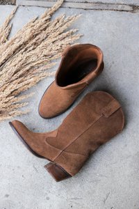 Suede Cowboy Boots - Abigail - cigar brown 36-42