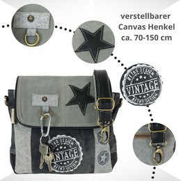 Bolso bandolera Sunsa para mujer. Bolso bandolera pequeño. Bolso bandolera estilo vintage. Bolso de lona. Bolso bandolera grande para mujer.