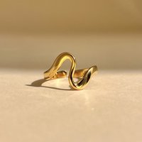 Wave ring adjustable stainless steel elegance