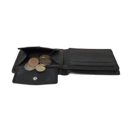 Men's Wallet Billfold Model Of Black Leather