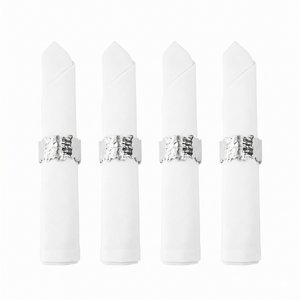 Set von 4 Runden gehämmerter ovaler Handtücher