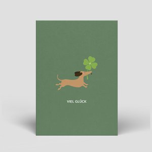 Postcard - Dachshund wishes luck - No. 307