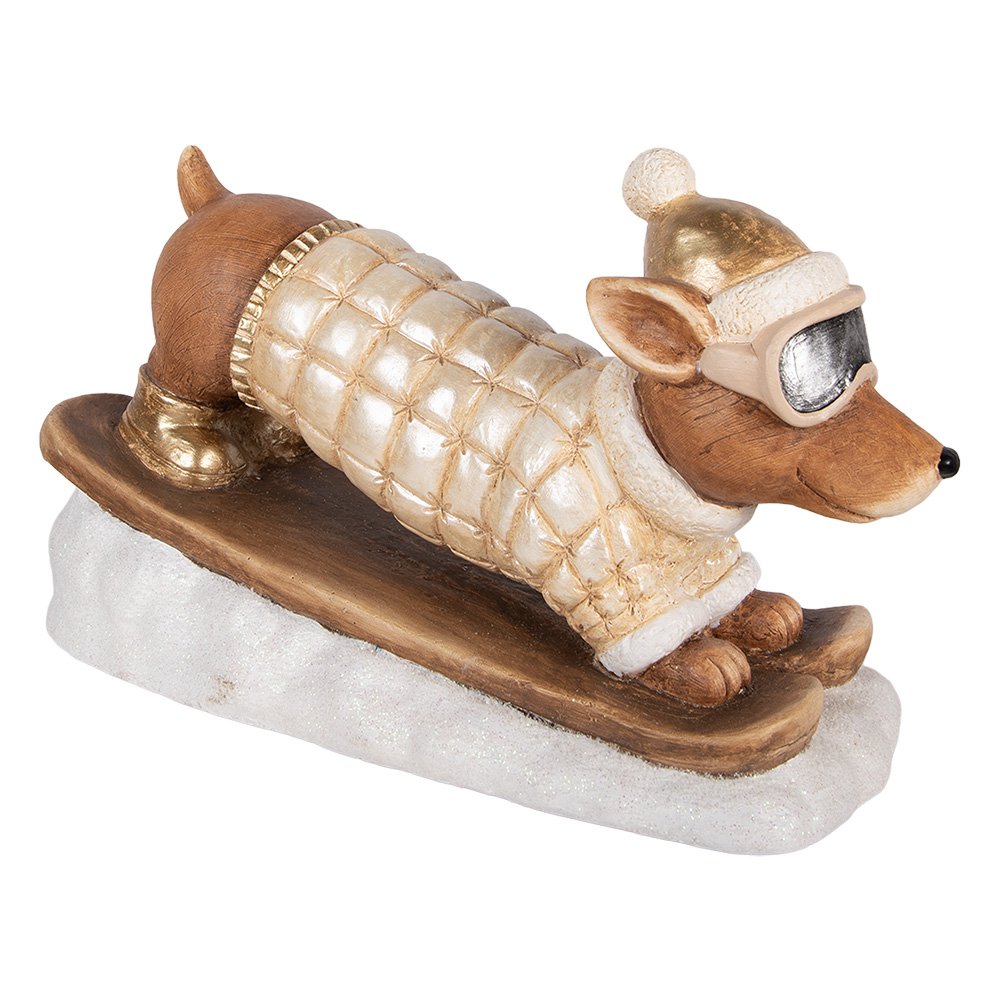 Kerstdecoratie Beeld Hond 50x23x29 cm Bruin Keramiek