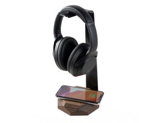 2-in-1 Headphone Stand & Charger - Walnut