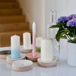Portacandele CANDLE WOOGIE grigio