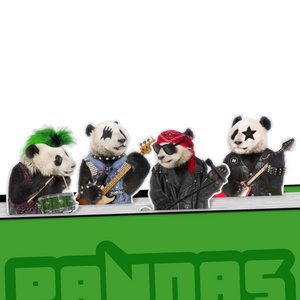 Mustard - Desktop Page Markers Magnetic Pandas Rock Set of 4 pieces - Multicolor