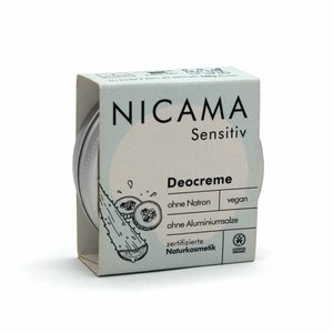 NICAMA - Deocreme Sensitiv (Bio-Naturkosmetik, vegan, plastikfrei, ohne Natron) - 45g