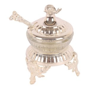 Servies zout&peper met lepel koper
