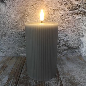 Candl LED stompkrs.+timer taupe 7.5H12.5cm (79002)