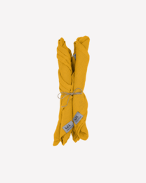  Yellow muslin napkins with sunflower design, set of decorative table napkins with floral pattern.