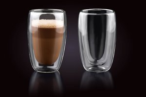 PETER Set van 2 glazen 450ml 8x8xh15cm dubbele wanden