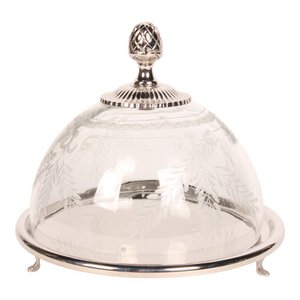 Runder Tortenständer 23 cm – Silber – Glas