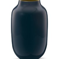 Vase Metal Oval Mid Blue 30cm