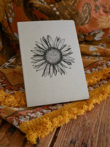 Graspapier Notizbuch Sonnenblume