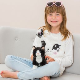 Cat standing black/white 20 cm - soft toy - soft toy