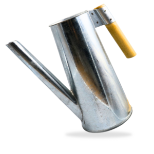 Gießkanne 3 Liter für Zimmerpflanzen, Klassische Zink Gießkanne mit Holzgriff für Innen und Außen - Farbe Silber (Natur Zink)
