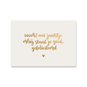 Card A year there | Gold foil