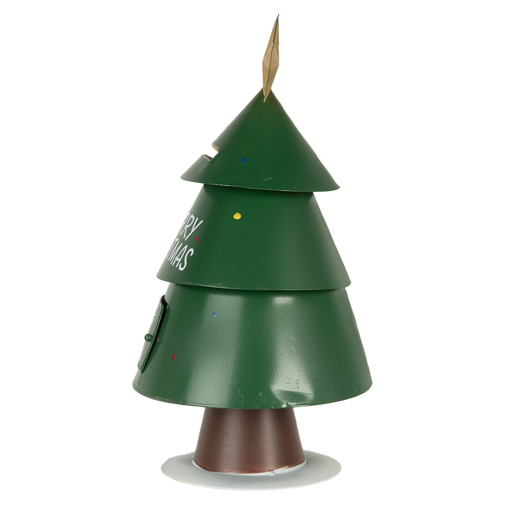 Kerstdecoratie Brievenbus Ø 18x35 cm Groen Metaal