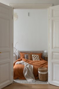 Zimt -Leinen Bettwäsche -Cover -Set