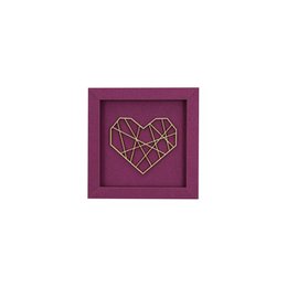 Imán de letras de madera con marco de corazón