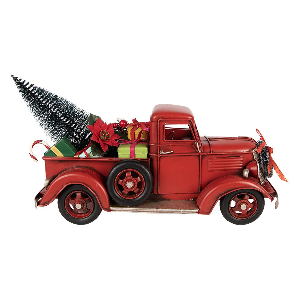 Kerstdecoratie Beeld Auto 39x15x18 cm Rood Metaal