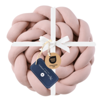 Pink braided bed bumper knitted