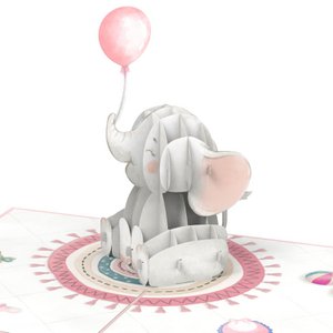 Baby Elephant (Pink) Pop-Up Card