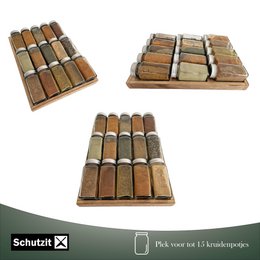 Schutzit – Gewürzregal Schublade – Holz – Schubladen Organizer – Gewürzregal Küchenschublade – 3 Schichten