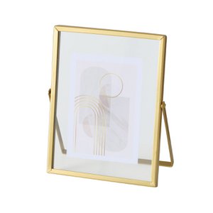 Fotolijst 10x20cm RVS/glas goud