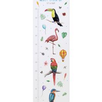 Groeimeter vogels blauw - textiel poster