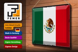 Tin Sign Flag Mexico 40x30cm Retro Flag of Mexico
