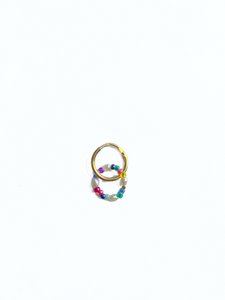 RAINBOW hoop veelkleurige parel ring in vergulde