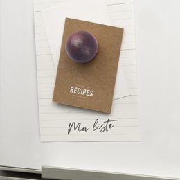 Boite de 3 petites boules magnétiques en bois - orange/rose/bordeaux