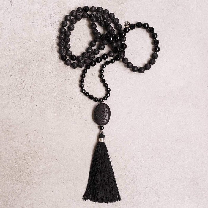 Black is the New Black Gemstone Mala