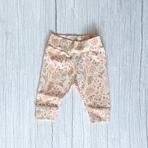 Leggings mit Bündchen, Blumengarten-Rosa