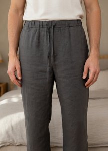 Grijze linnen broek voor heren