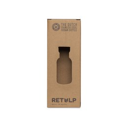 Rustfrit stål drikkeflaske bambus låg 500 ml stilk HVID