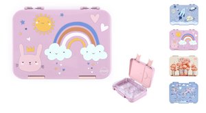 JENARD® lunchbox, bentobox, lunchbox, snackbox voor kinderen - roze/regenboog