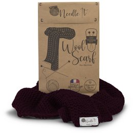NEEDLE IT® Kit de Tejer para Adultos Principiantes Completo con Agujas de Tejer - Bufanda de Lana para Tejer DIY - Idea de Regalo (Bordeaux)