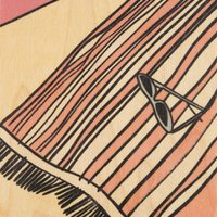 wooden postcard holidays towel