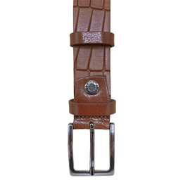 3 cm breiter Ledergürtel mit Krokoprägung in 6 Farben - Damengürtel oder Herrengürtel