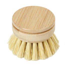 Interchangeable head for reusable bamboo dishwashing brush