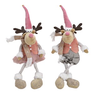 Elandenrandkruk van textiel roze/roze, beige, 2 assorti (B/H/D) 16x56x12 cm