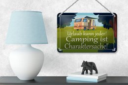 Tin sign saying 18x12cm Everyone can go camping is decoration