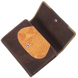 Sunsa damesportemonnee. Leren portemonnee. Portemonnee met RFID-bescherming. Portemonnee gemaakt van overgebleven leer. middelgrote portemonnee voor dames met veel creditcardvakjes - portemonnee voor dames, cadeau-idee