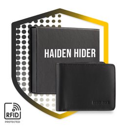 Portfel RFID i NFC - Czarny skórzany portfel antypoślizgowy - 9 kart - Prezent dla mężczyzn - Billfold