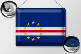 Tin Sign Flag Cape Verde 40x30cm Cape Verde Vintage