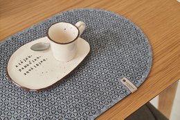 Vilten placemat ovaal STELLE grijs