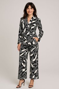 Black fluid kimono yoralu jacket with flowery print - French manufacturing