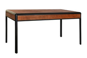 DINING TABLE FIR METAL 160X80X79 DARK BROWN MB200611
